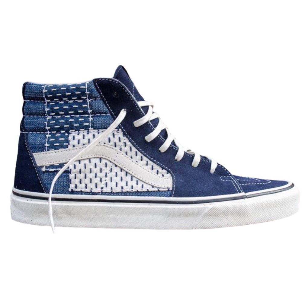 NWT Vans SK8-HI 6 Blue Patchwork Lace-Up Sneakers - Picture 5 of 7